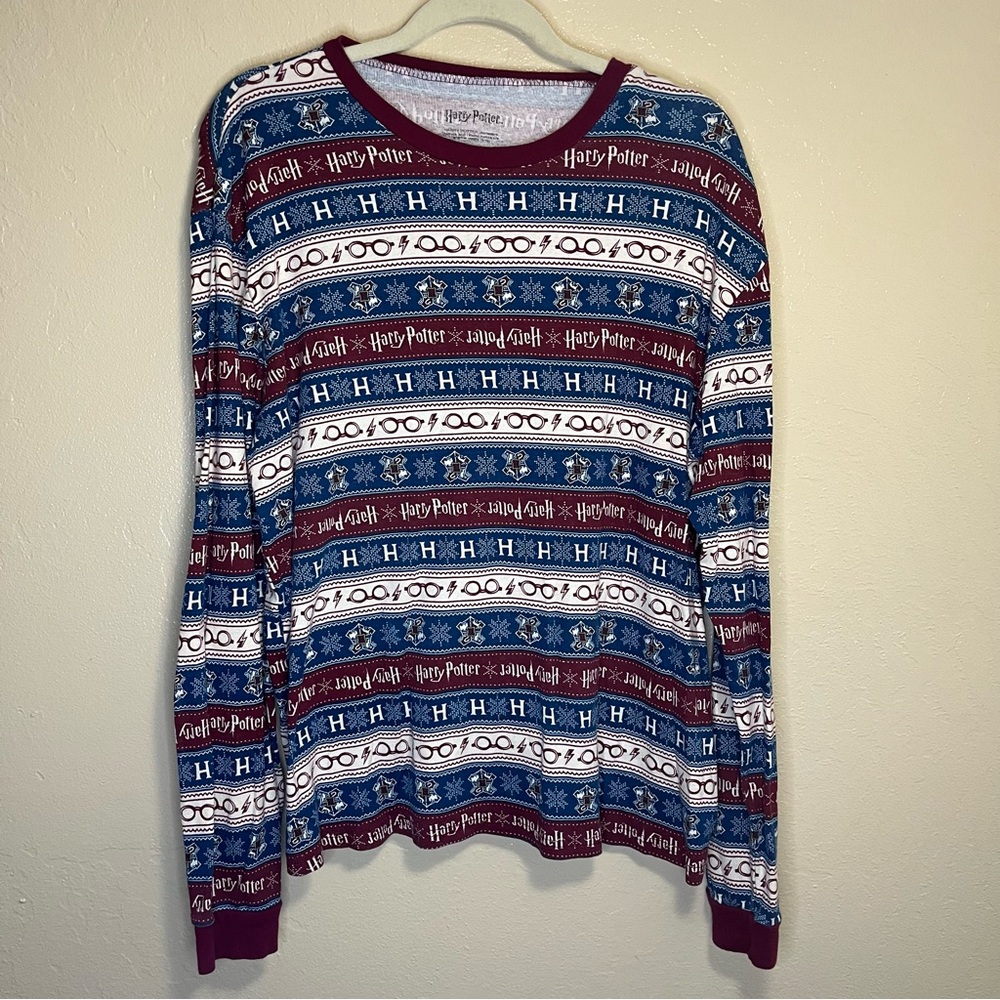 Harry Potter long sleeve top size Xl fair isle hogwarts glasses lightning bolt